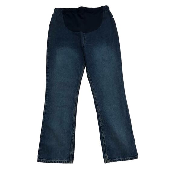 Motherhood Maternity Jeans Pants Dark Blue Wash Straight Leg Denim Small NEW - Picture 1 of 12